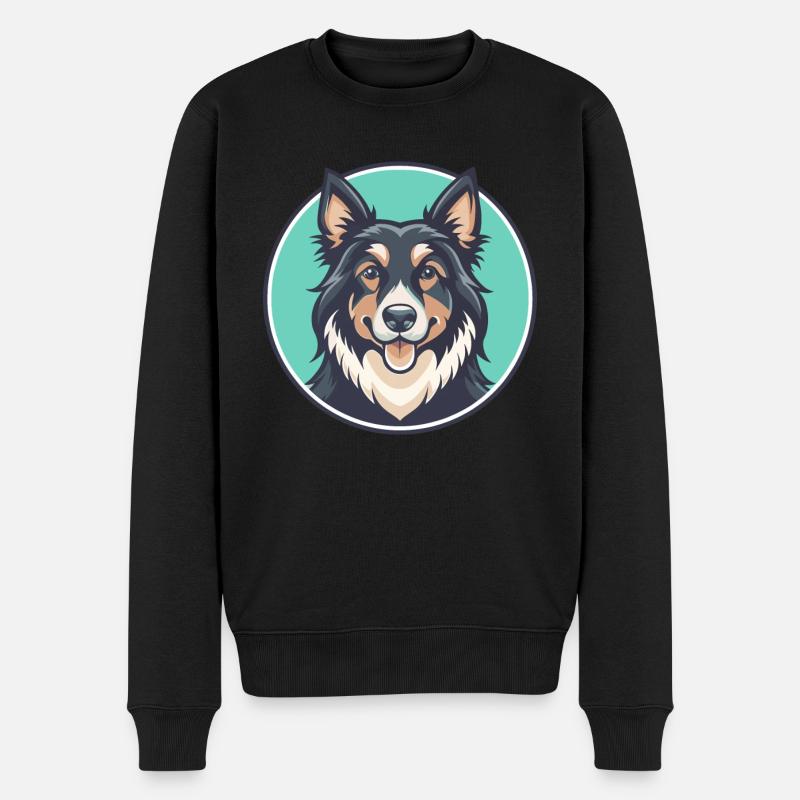 Rumänischer Rabe Schäferhund Hunderasse Karikatur Kawaii - Männer Premium Bio Pullover - Schwarz