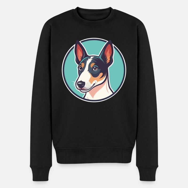 Glatter Foxterrier Hunderasse Karikatur Kawaii - Männer Premium Bio Pullover - Schwarz