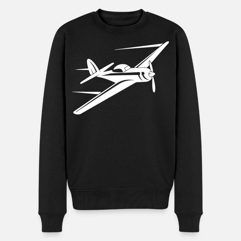 Croquis d’avion d’hélice - Pull Premium bio Homme - noir