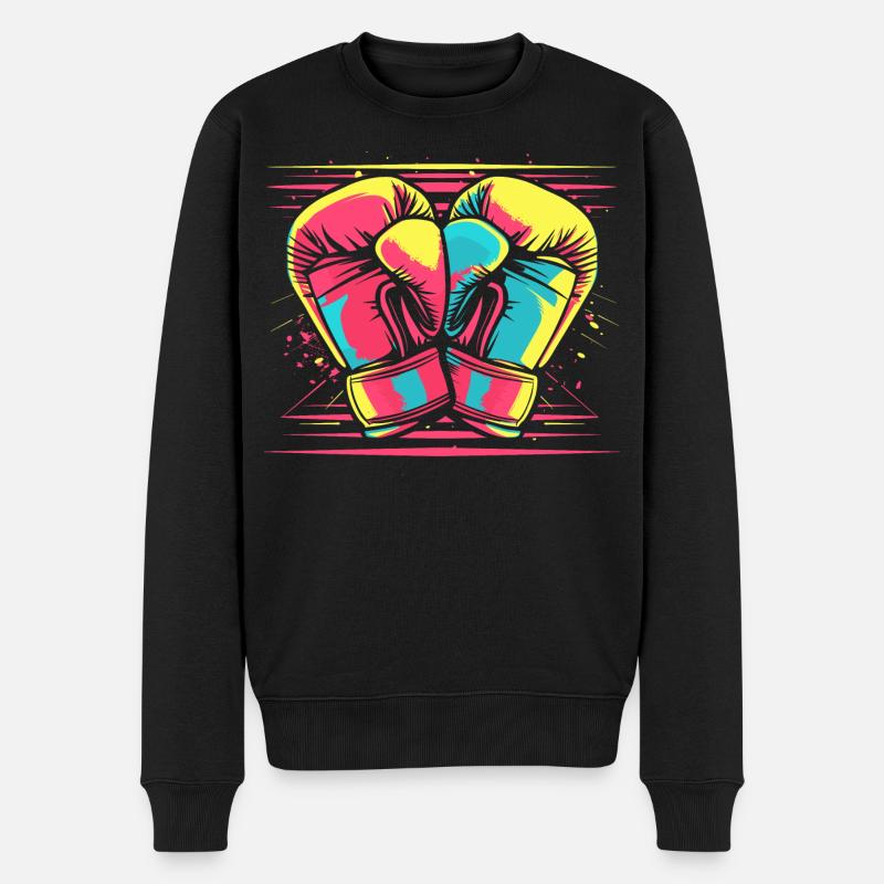 Boxhandschuhe Comic Look - Männer Premium Bio Pullover - Schwarz