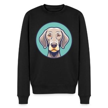 Weimaraner Hund Rasse Cartoon Kawaii Clipart Tier - Männer Premium Bio Pullover - Schwarz - Vorne - Nico (187cm)