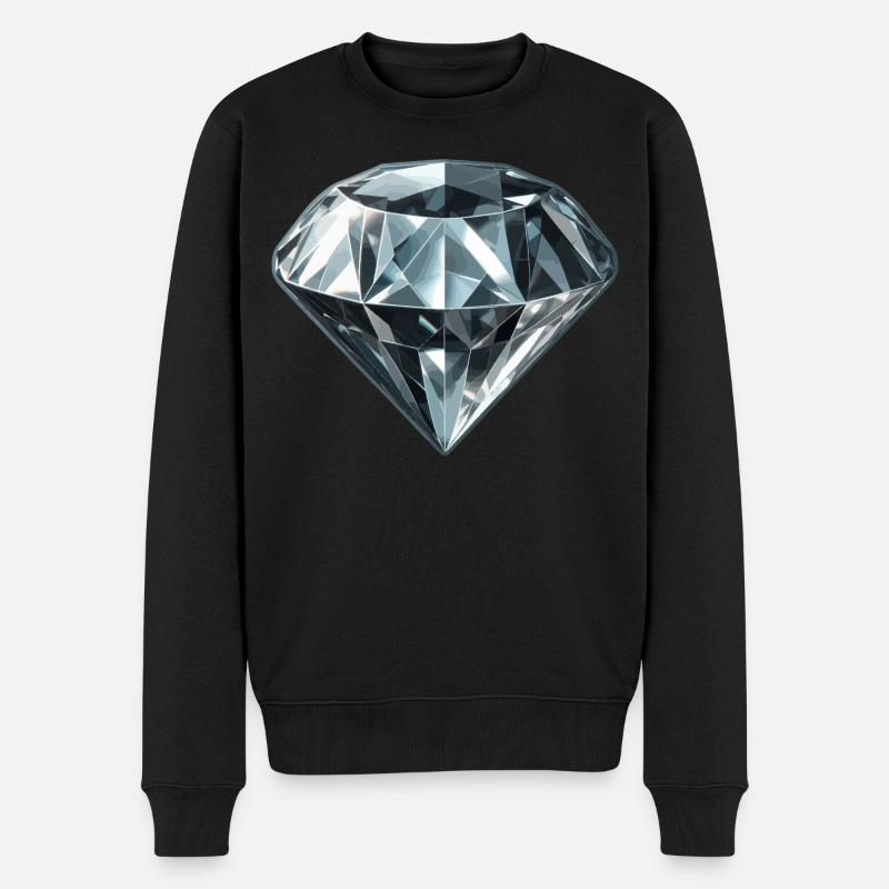 Kostbarer Diamant Edelstein - Männer Premium Bio Pullover - Schwarz