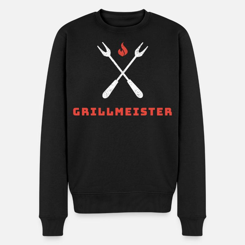 Grillmeister - Der Ultimative BBQ-Experte - Männer Premium Bio Pullover - Schwarz