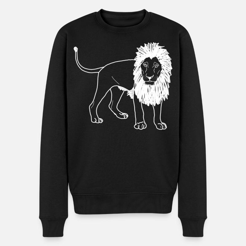 Lineart du lion - Pull Premium bio Homme - noir