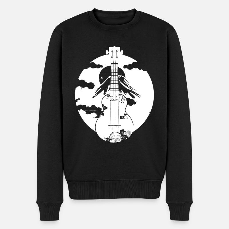 Ukulele Grafik - Männer Premium Bio Pullover - Schwarz