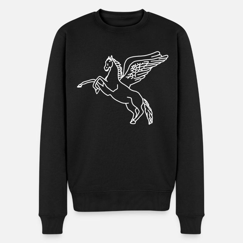 Pegasus lineart - Männer Premium Bio Pullover - Schwarz