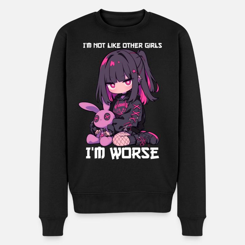 Ikke som andre piger Kawaii Goth Bunny Gave - Økologisk premium-sweatshirt til mænd - sort