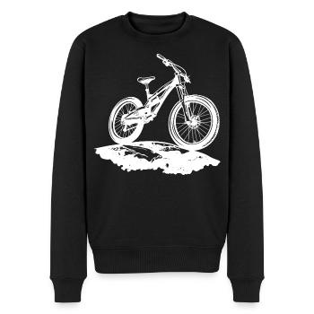 Mountainbiker - Männer Premium Bio Pullover - Schwarz - Vorne - Nico (187cm)