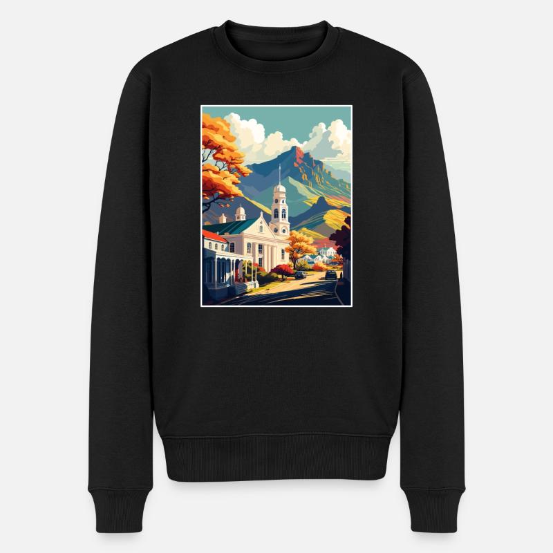 Stellenbosch Südafrika Reiseposter Souvenir - Männer Premium Bio Pullover - Schwarz