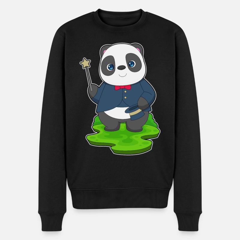 Baguette de sorcier panda - Pull Premium bio Homme - noir