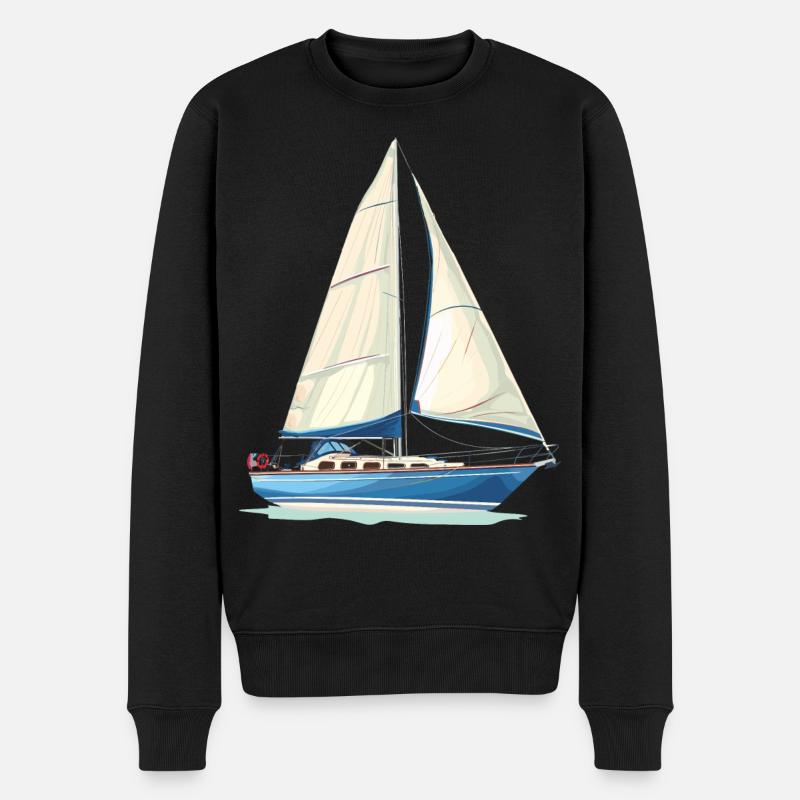 Graphismes de voilier - Pull Premium bio Homme - noir