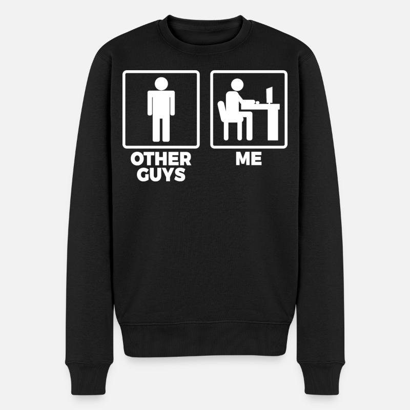 Software Ingenieur Strichfiguren - Männer Premium Bio Pullover - Schwarz
