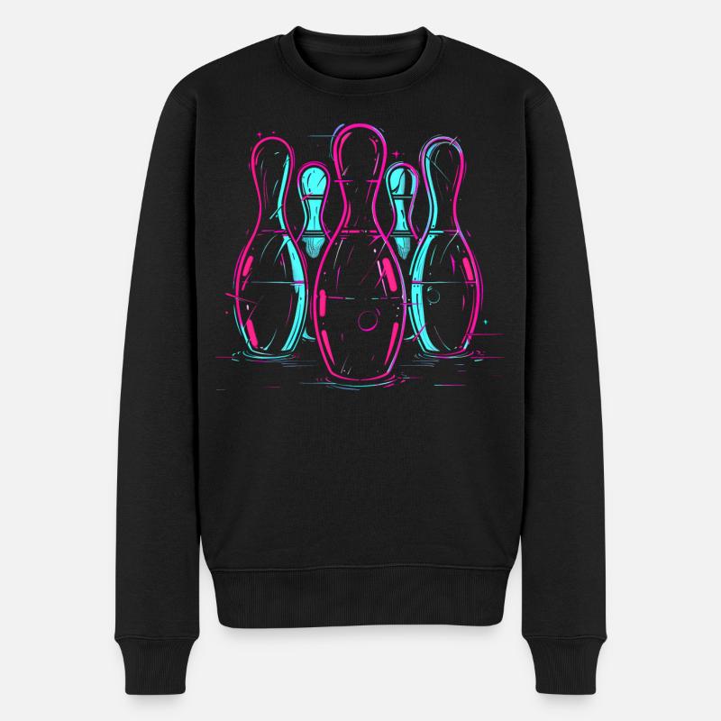 Bowling rétro Synthwave - Pull Premium bio Homme - noir