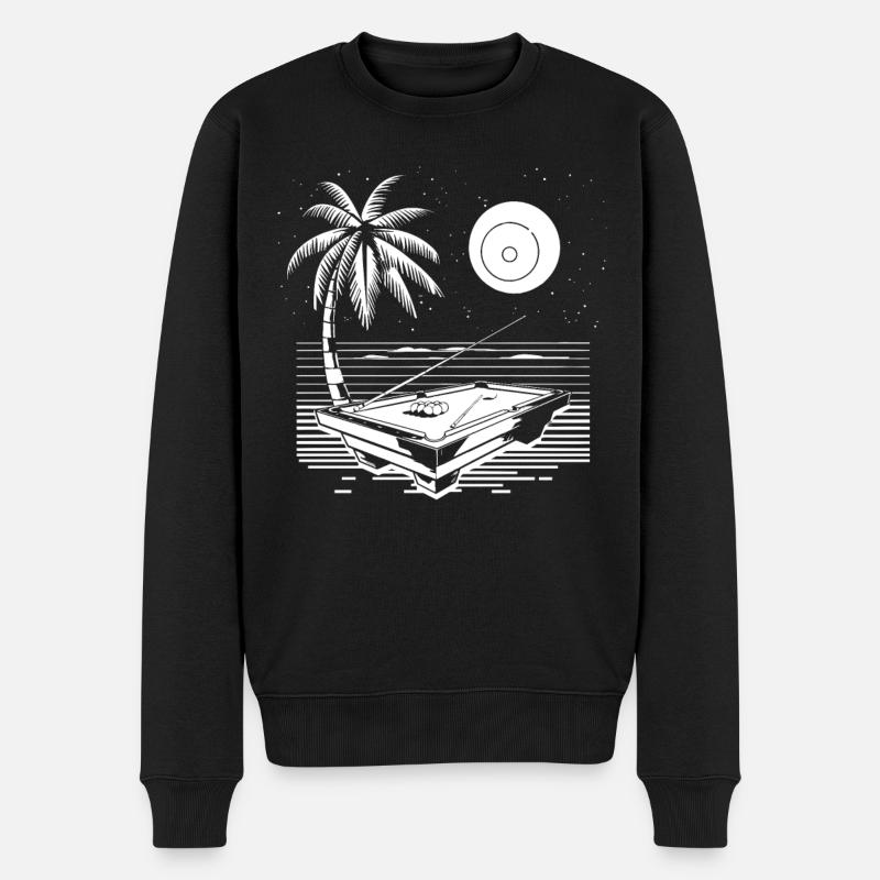 Billard Zeichnung - Männer Premium Bio Pullover - Schwarz