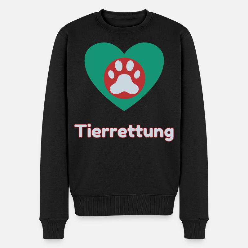 Tierrettung - Männer Premium Bio Pullover - Schwarz