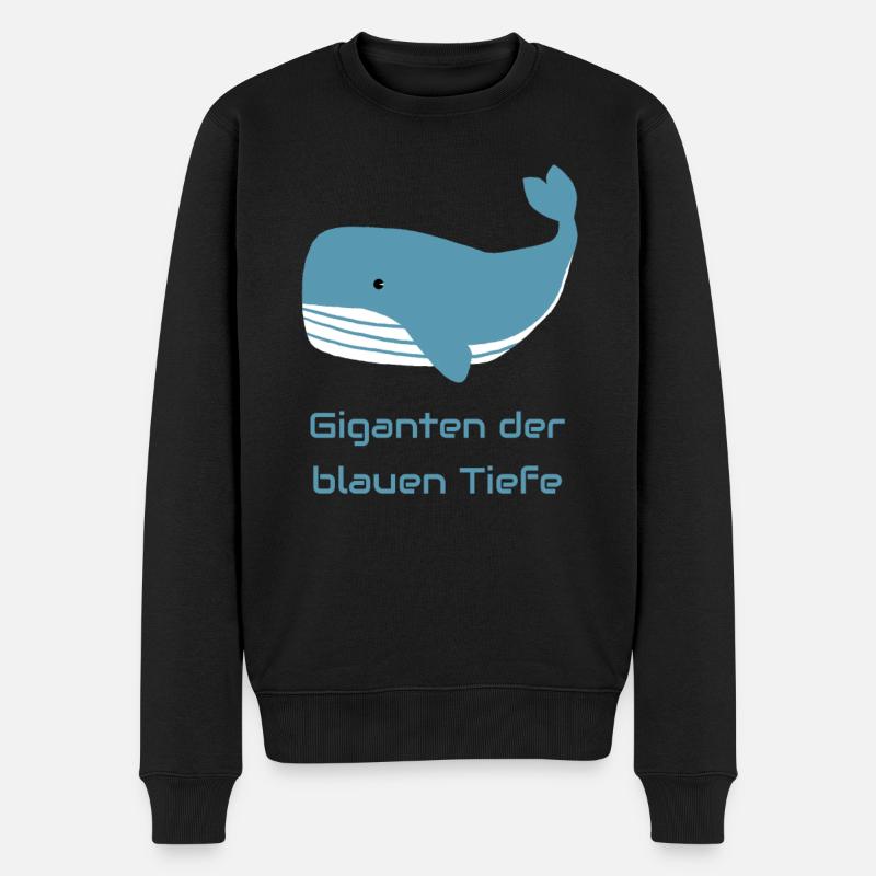 Giganten der blauen Tiefe - Männer Premium Bio Pullover - Schwarz