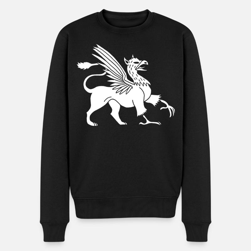 Griffon blanc - Pull Premium bio Homme - noir