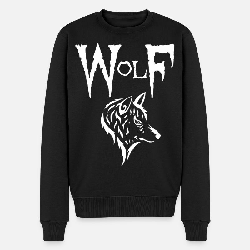 Loup blanc - Pull Premium bio Homme - noir