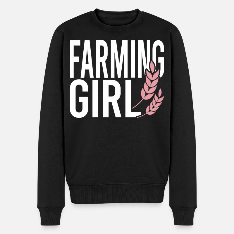Farming Girl - Männer Premium Bio Pullover - Schwarz