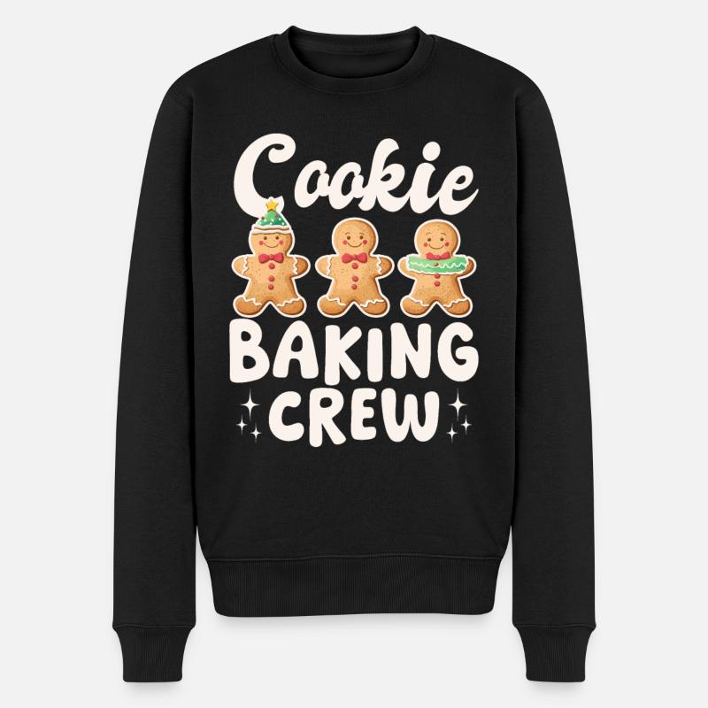 Funny Christmas Gingerbread Cookie Baking Crew - Männer Premium Bio Pullover - Schwarz