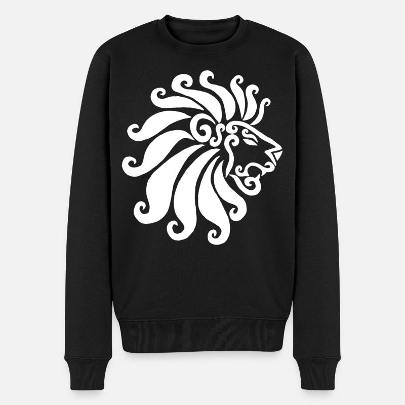 Lion blanc - Pull Premium bio Homme - noir