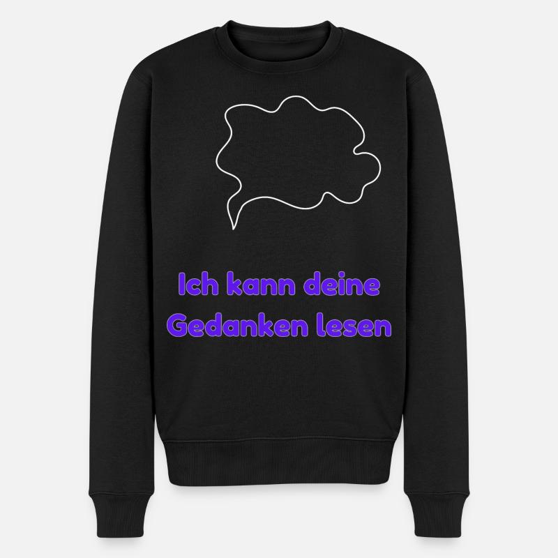 Ich kann deine Gedanken lesen - Männer Premium Bio Pullover - Schwarz
