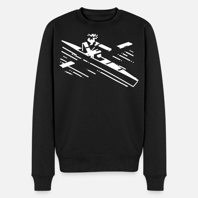 Rudern Cartoon Stil - Männer Premium Bio Pullover - Schwarz