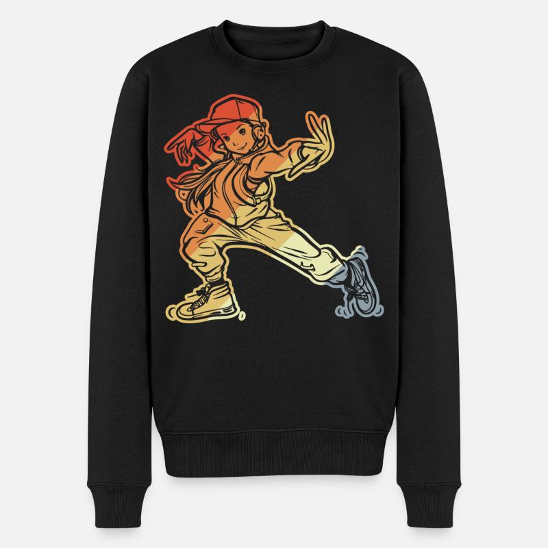 Breakdance Mädchen - Männer Premium Bio Pullover - Schwarz