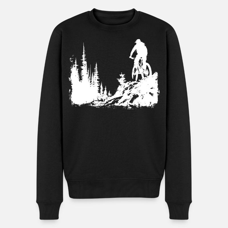 Mountainbiking Skizze - Männer Premium Bio Pullover - Schwarz