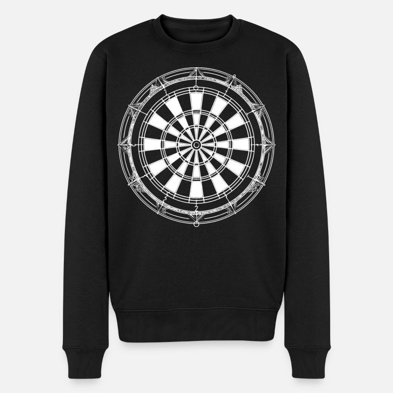Dartscheibe Skizze - Männer Premium Bio Pullover - Schwarz