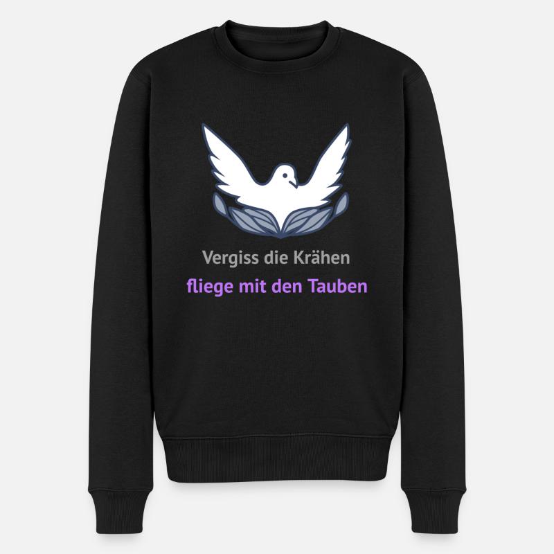 Oubliez les corbeaux, volez avec les pigeons - Pull Premium bio Homme - noir