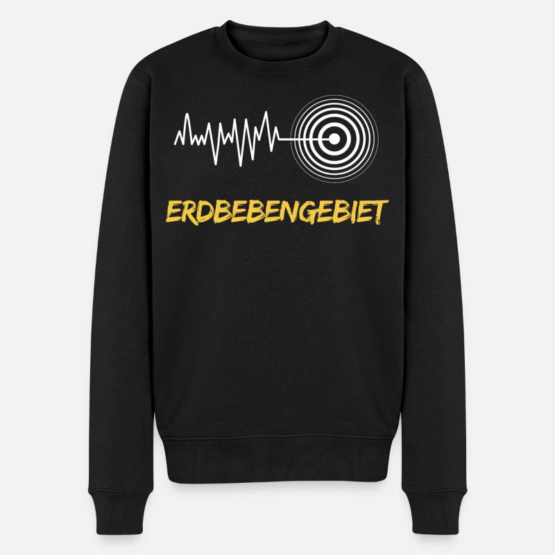 Erdbebengebiet Bewusstsein - Männer Premium Bio Pullover - Schwarz