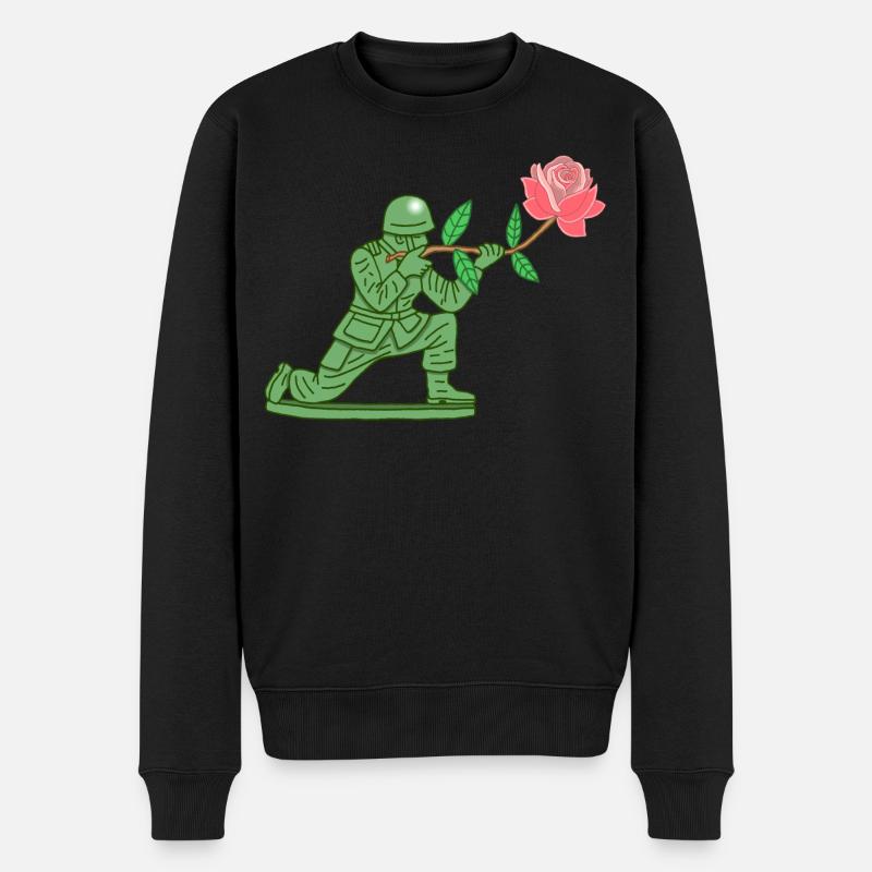 Peacekeeper - Männer Premium Bio Pullover - Schwarz