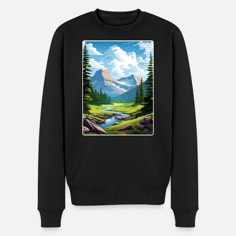 Gletscher-Nationalpark Reiseposter Souvenir WPA - Männer Premium Bio Pullover - Schwarz