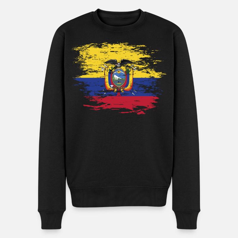 Drapeau de l'Équateur utilisé - Pull Premium bio Homme - noir