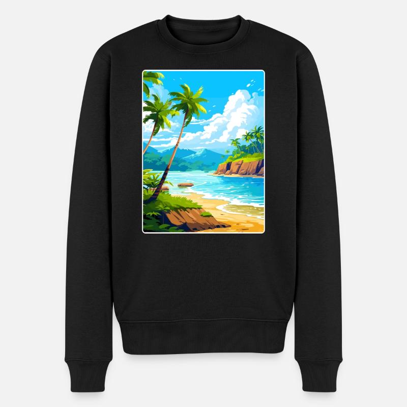 République dominicaine Carte d’affiche de voyage dans les Caraïbes - Pull Premium bio Homme - noir