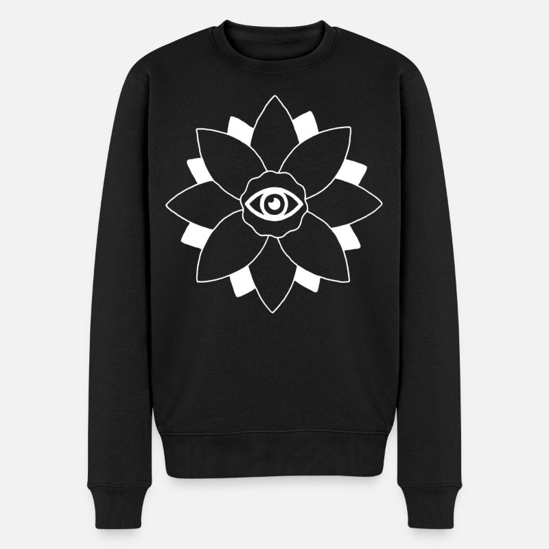 Fleur de lotus blanc - Pull Premium bio Homme - noir