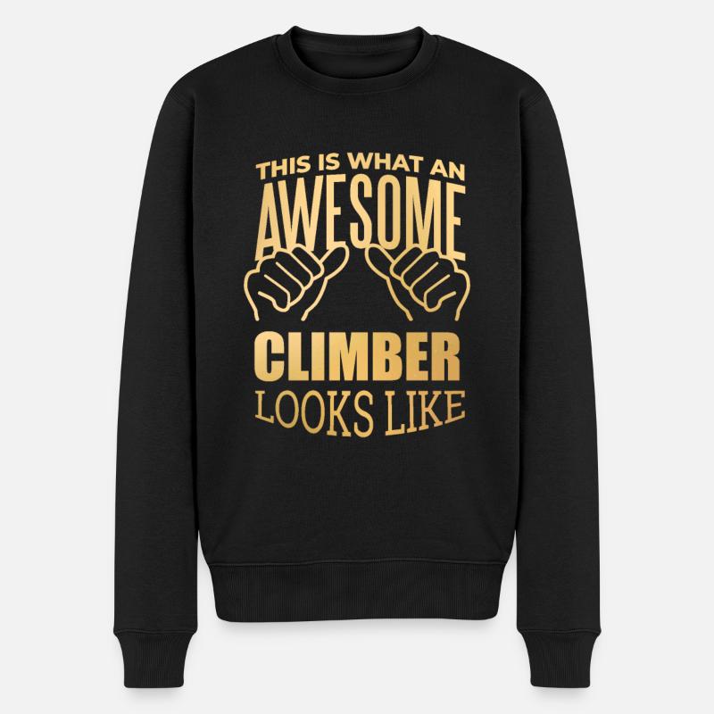 Klettern - Männer Premium Bio Pullover - Schwarz