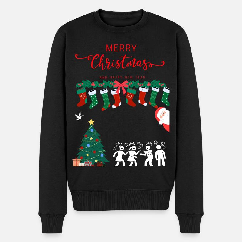 Glædelig jul - Økologisk premium-sweatshirt til mænd - sort
