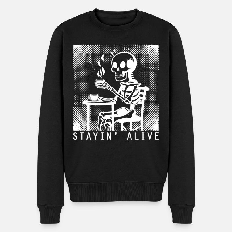 Stayin Alive Barista Café - Pull Premium bio Homme - noir