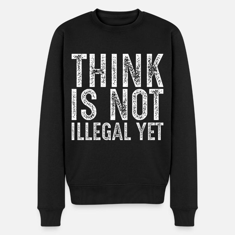Denken ist noch nicht illegal - Männer Premium Bio Pullover - Schwarz