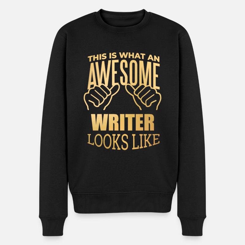Schrift - Männer Premium Bio Pullover - Schwarz