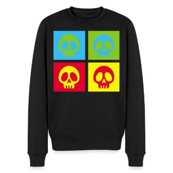 Crâne manga pop art - Pull Premium bio Homme - noir - Devant - Nico (187cm)