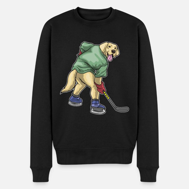 Labrador Eishockey Eishockeyschläger - Männer Premium Bio Pullover - Schwarz