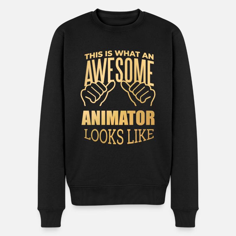 animation - Pull Premium bio Homme - noir