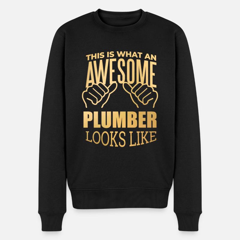 plombier - Pull Premium bio Homme - noir