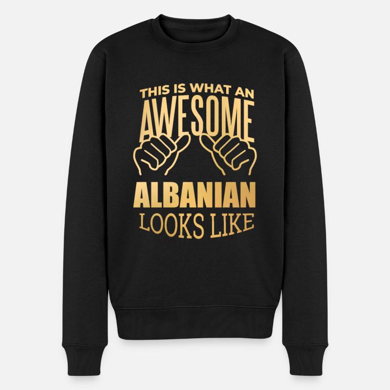 Albanien - Männer Premium Bio Pullover - Schwarz