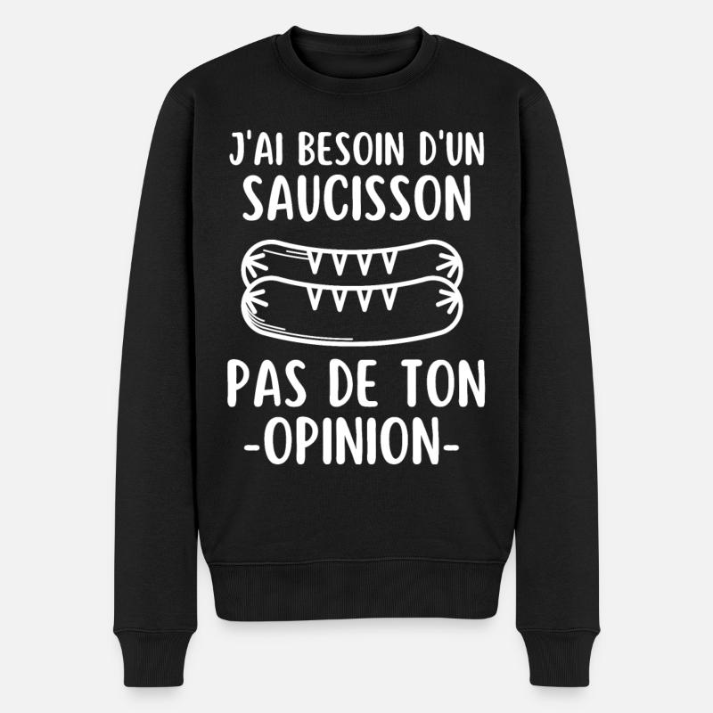 Humour saucisson - Pull Premium bio Homme - noir
