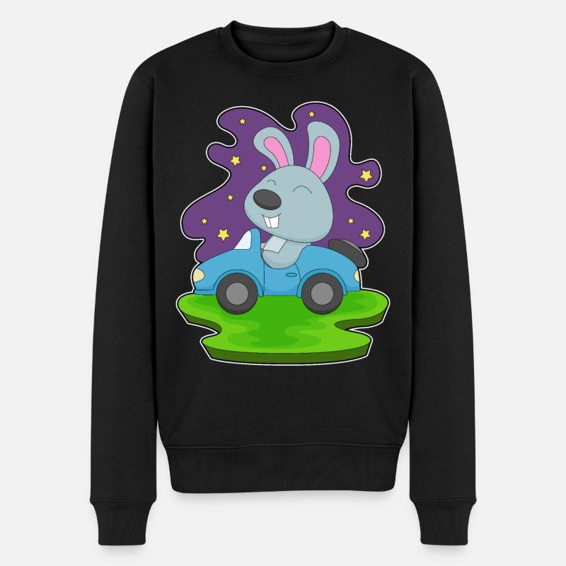 Hase Auto - Männer Premium Bio Pullover - Schwarz