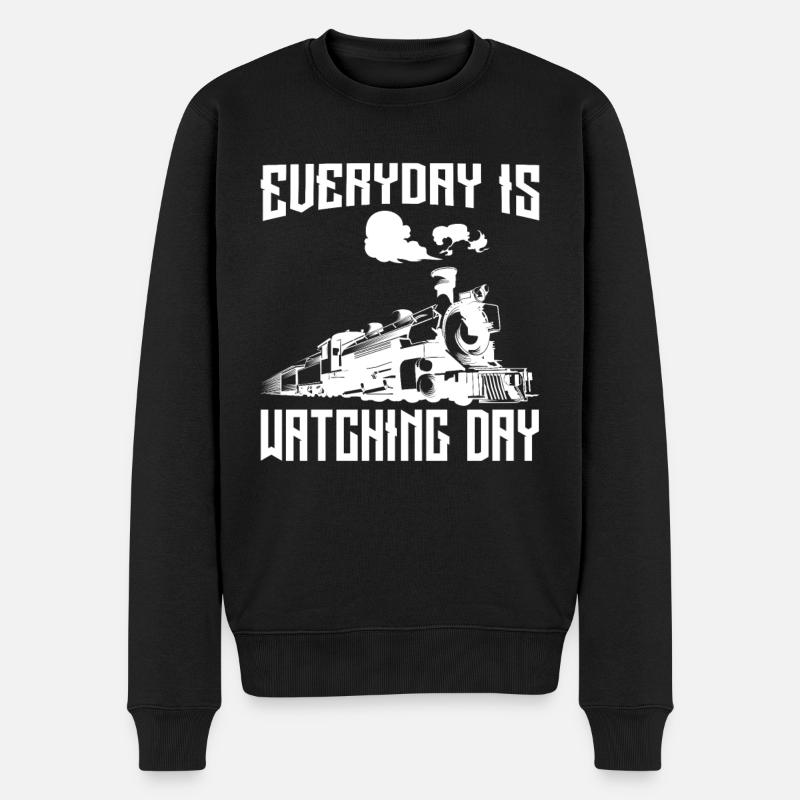 Everyday is Watching Day - Männer Premium Bio Pullover - Schwarz